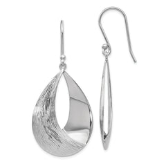 Sterling Silver Polished and Textured Dangle Earrings