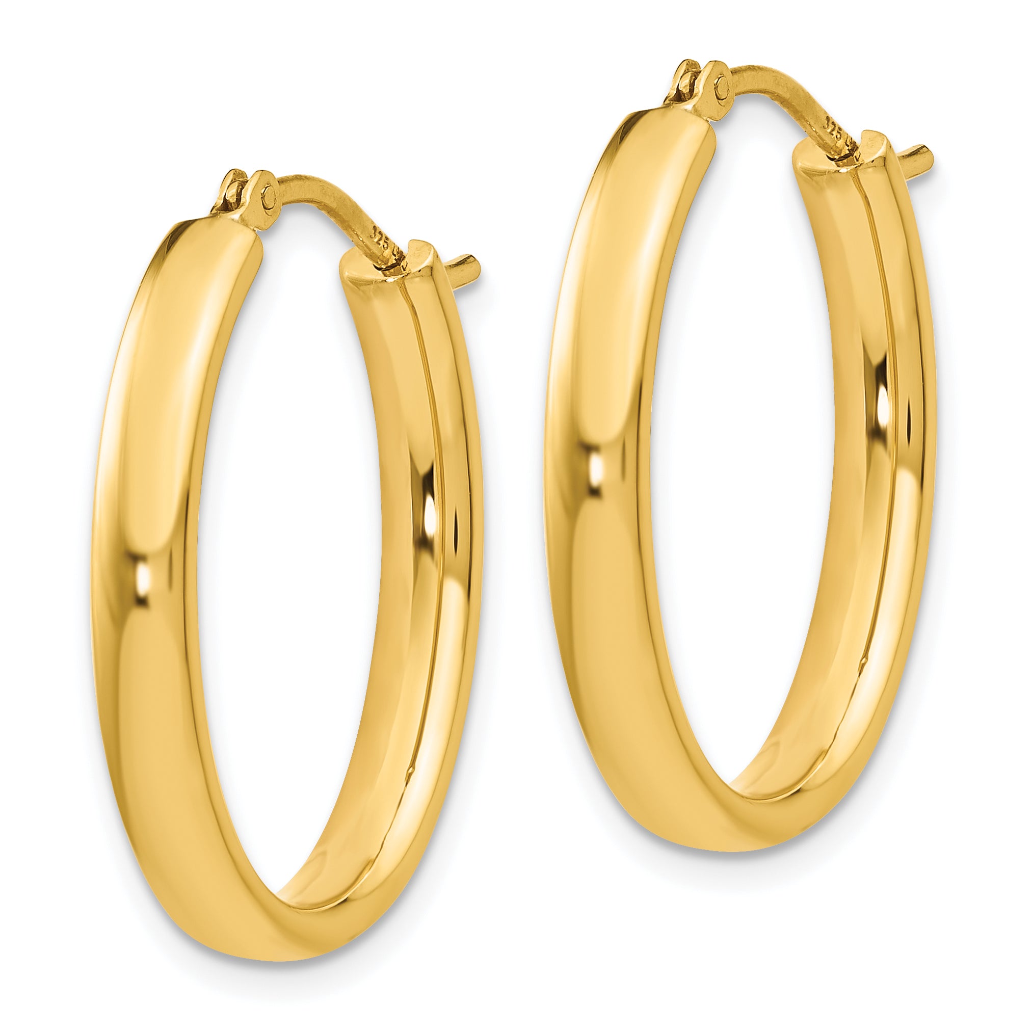 Sophia Jewelers Gold-Plated Sterling Silver Polished Oval Hoop Earrings