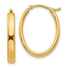 Sterling Silver Gold-plated Polished Oval Hoop Earrings