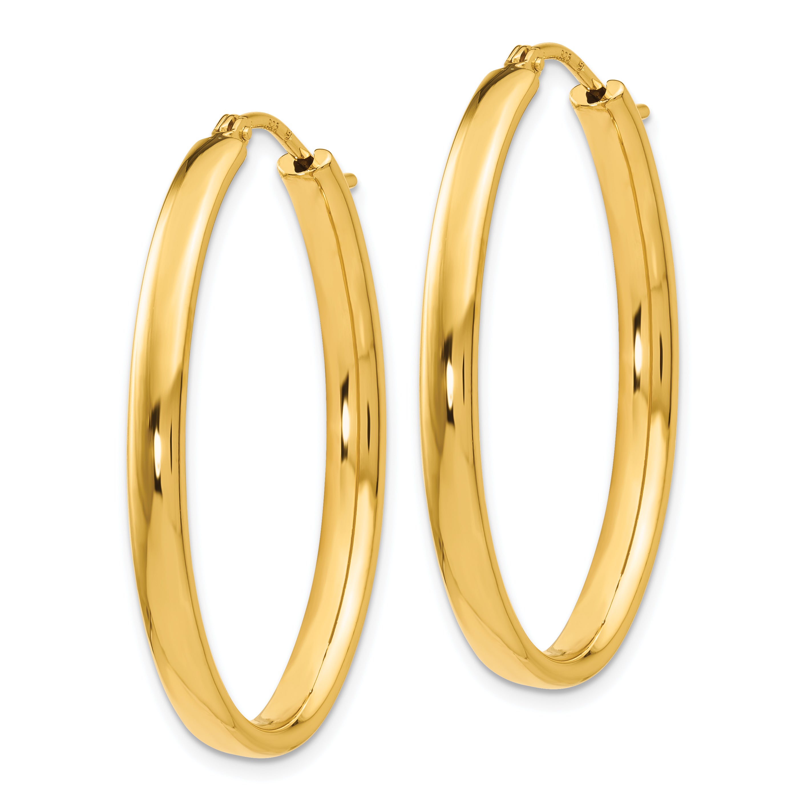 Sophia Jewelers Gold-Plated Sterling Silver Polished Oval Hoop Earrings