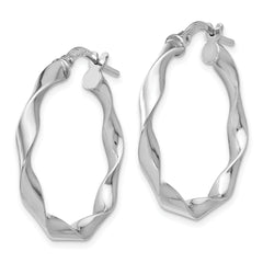 Sophia Jewelers Sterling Silver 925 Twisted Hoop Earrings Elegant Polished Finish