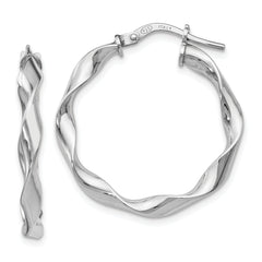 Sterling Silver Polished Twisted Hoop Earrings