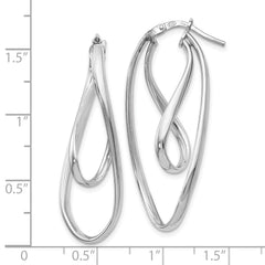 Sophia Jewelers Sterling Silver Rhodium-Plated Twisted Hoop Earrings Elegant Design