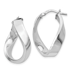 Sterling Silver Polished Twisted Hoop Earrings