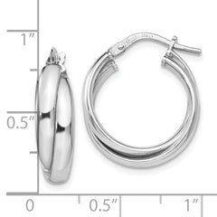 Sophia Jewelers 925 Sterling Silver Polished Twisted Hoop Earrings