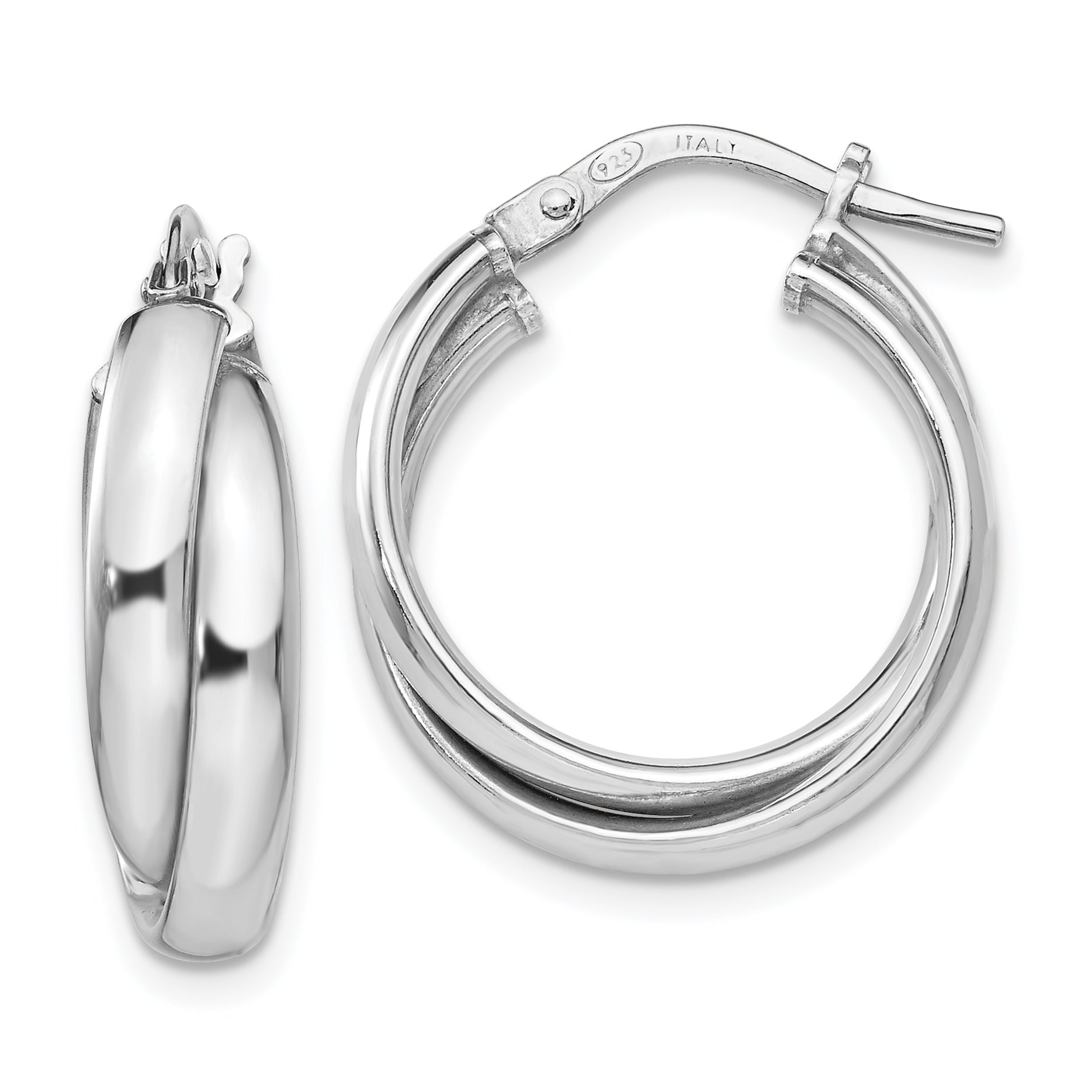 Sterling Silver Polished Twisted Hoop Earrings