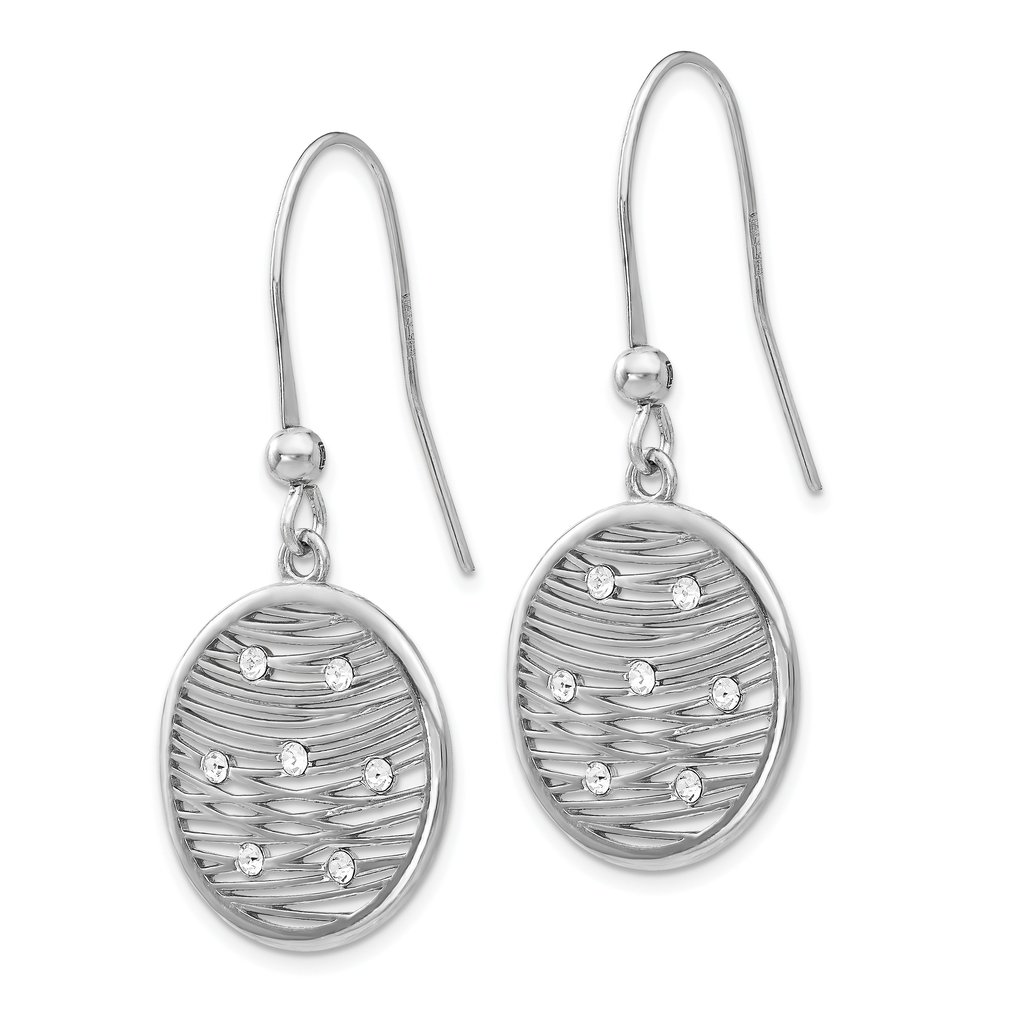 Sterling Silver 925 Drop Earrings with Polished Preciosa Crystals