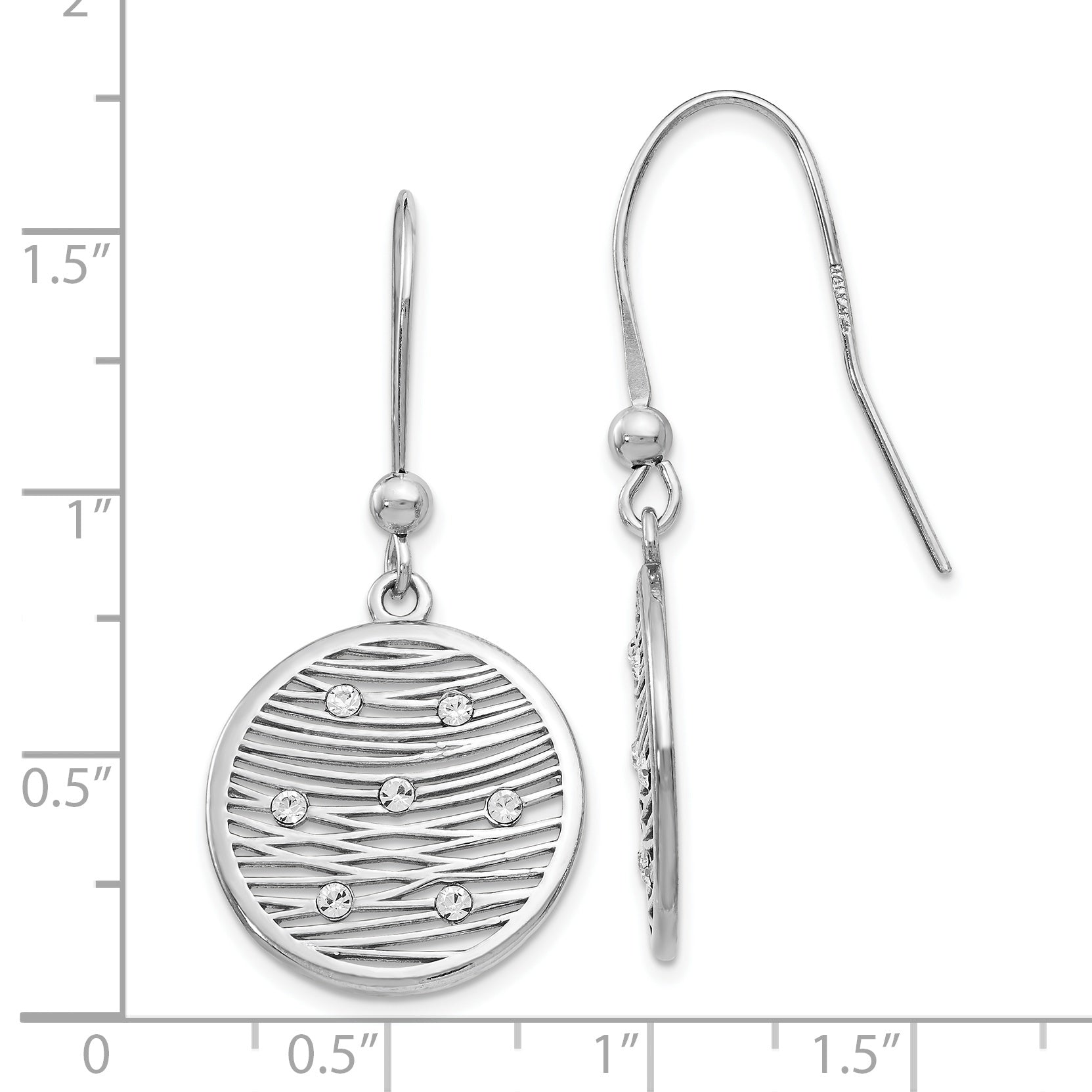 Sterling Silver 925 Drop Earrings with Polished Preciosa Crystals