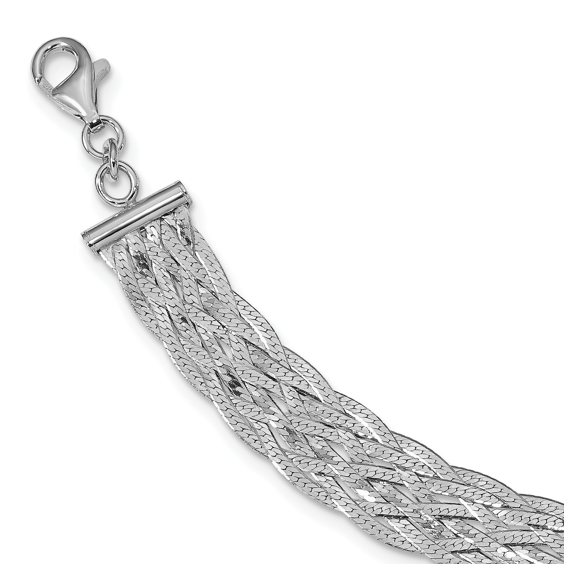 Sterling Silver RH-plate Polished w/4 in ext. Choker Necklace