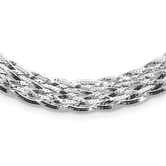 Sterling Silver RH-plate Polished w/4 in ext. Choker Necklace