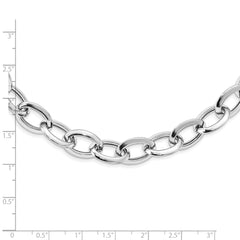 Sterling Silver Rhodium-plated Polished Fancy Link Necklace