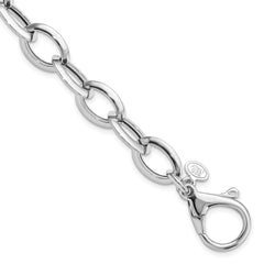 Sterling Silver Rhodium-plated Polished Fancy Link Bracelet