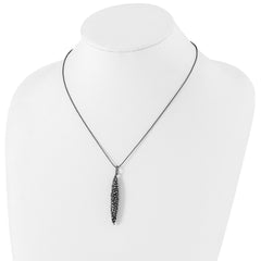 SS and Ruthenium Plated Textured w/ 2in ext. Necklace