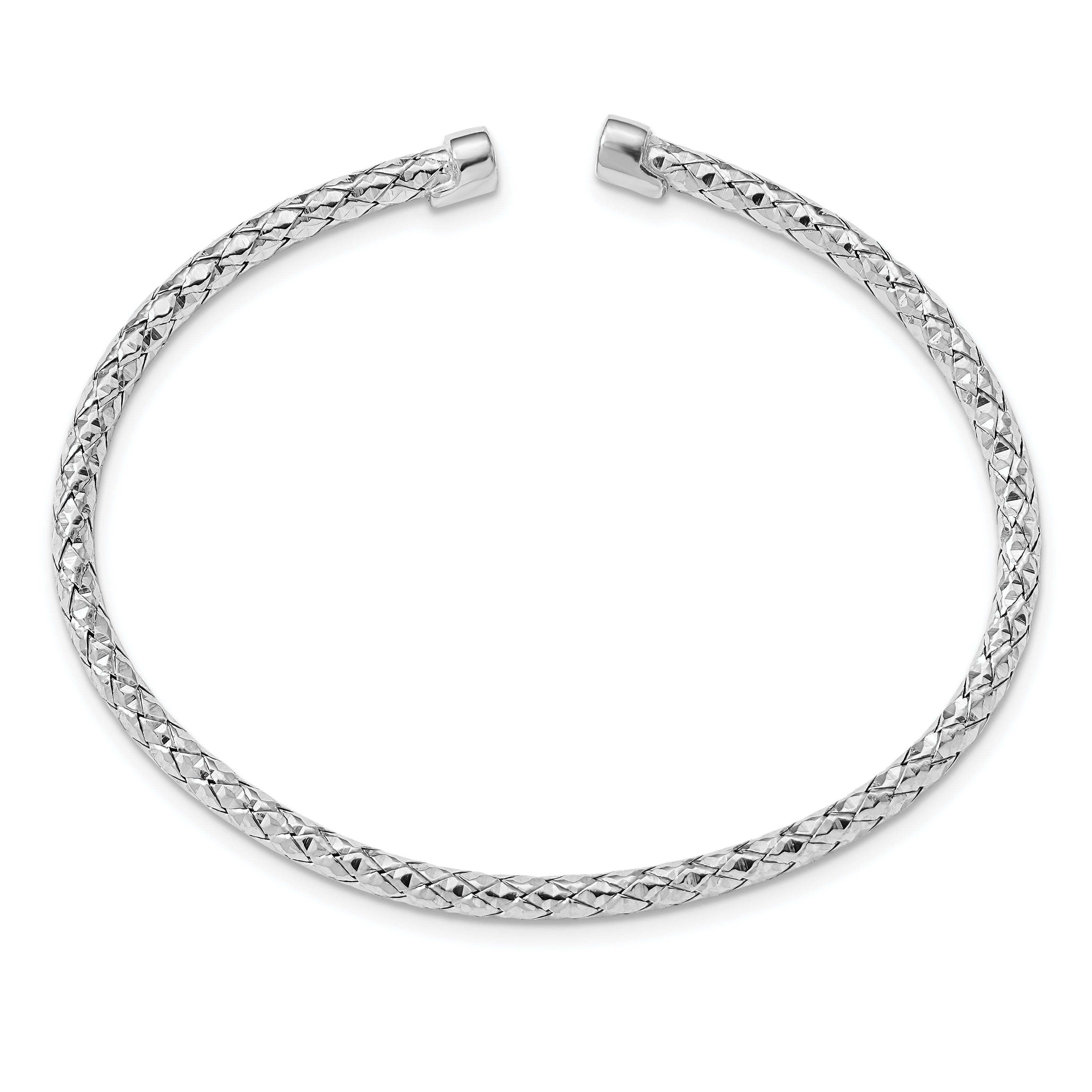 Sterling Silver Rhodium-plated Polished Bangle