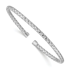 Sterling Silver Rhodium-plated Polished Bangle