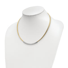 Sterling Silver Gold-plated Rho-plated Bar w/ 2in Necklace