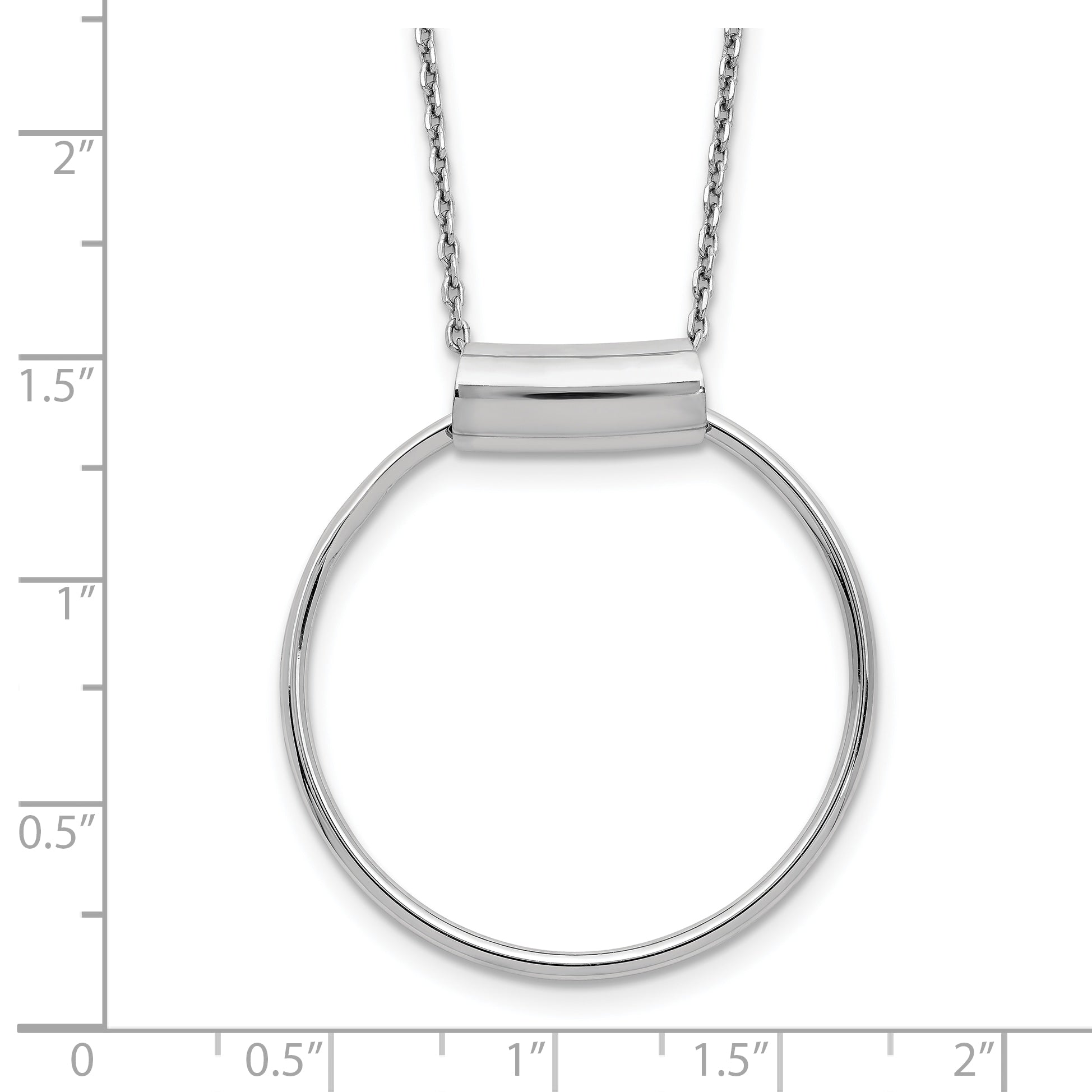 Sterling Silver Rhodium-plated Polished w/1in ext Necklace