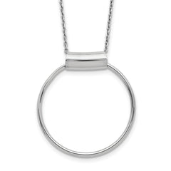 Sterling Silver Rhodium-plated Polished w/1in ext Necklace