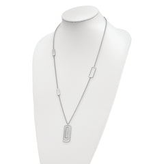 Sterling Silver Rhodium-plated Polished & Brushed Necklace