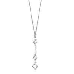 Sterling Silver Rhodium-plated Adj. w/ 1.5in ext. Necklace