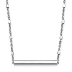 Sterling Silver Rhodium-plated Polished w/ 1.25in ext. Necklace