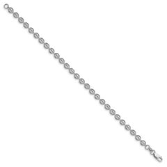 Sterling Silver Rhodium-plated Polished Beaded Bracelet