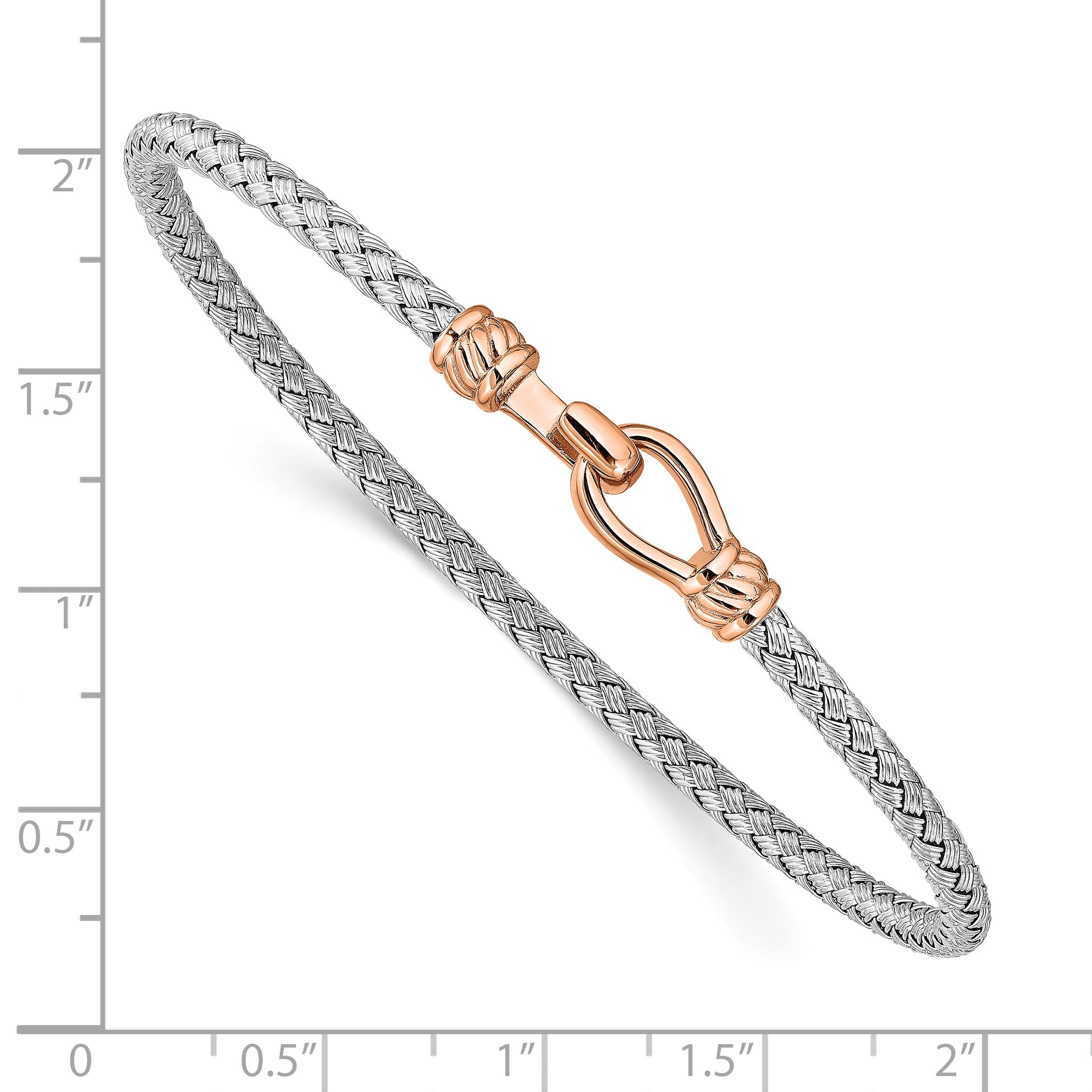 Sterling Silver & Rose Gold-plated Flexible Cuff