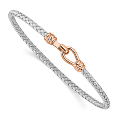 Sterling Silver & Rose Gold-plated Flexible Cuff