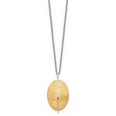 Radiant Essence SS Rhod-pl Gold-tone Brushed 2in ext. Necklace