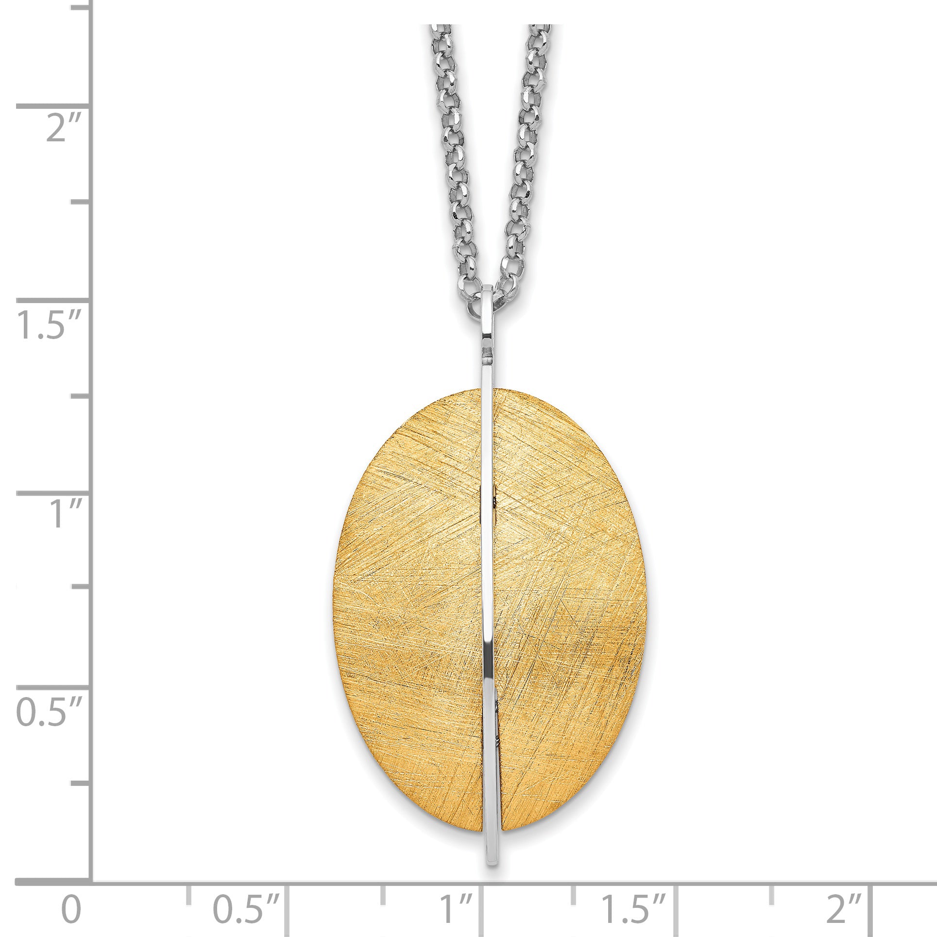 Radiant Essence SS Rhod-pl Gold-tone Brushed 2in ext. Necklace