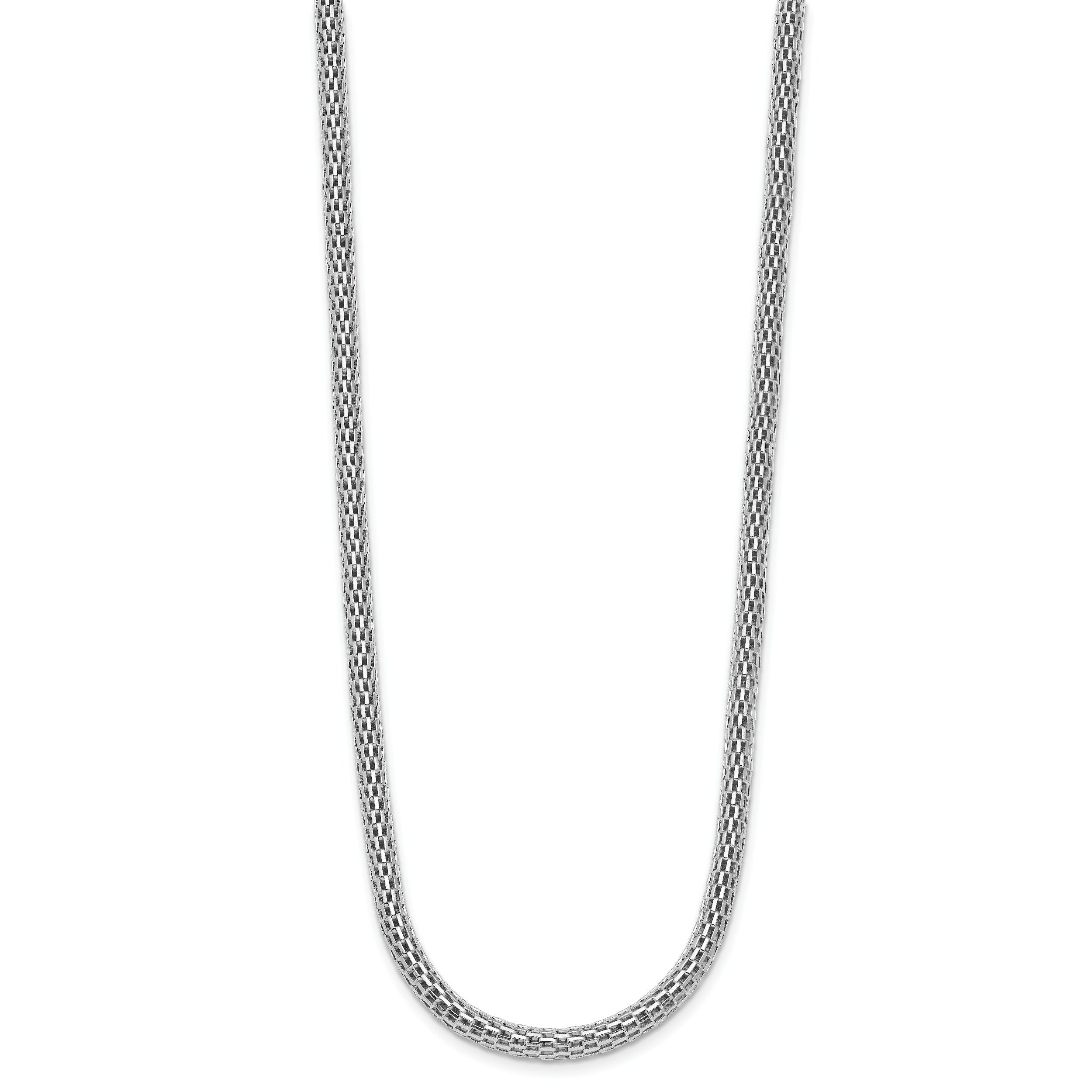 Sterling Silver Rhodium-plated w/ 2in ext Choker Necklace