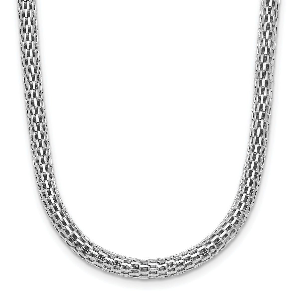 Sterling Silver Rhodium-plated w/ 2in ext Choker Necklace