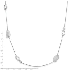 Radiant Essence Sterling Silver Rhodium-plated Brushed Necklace