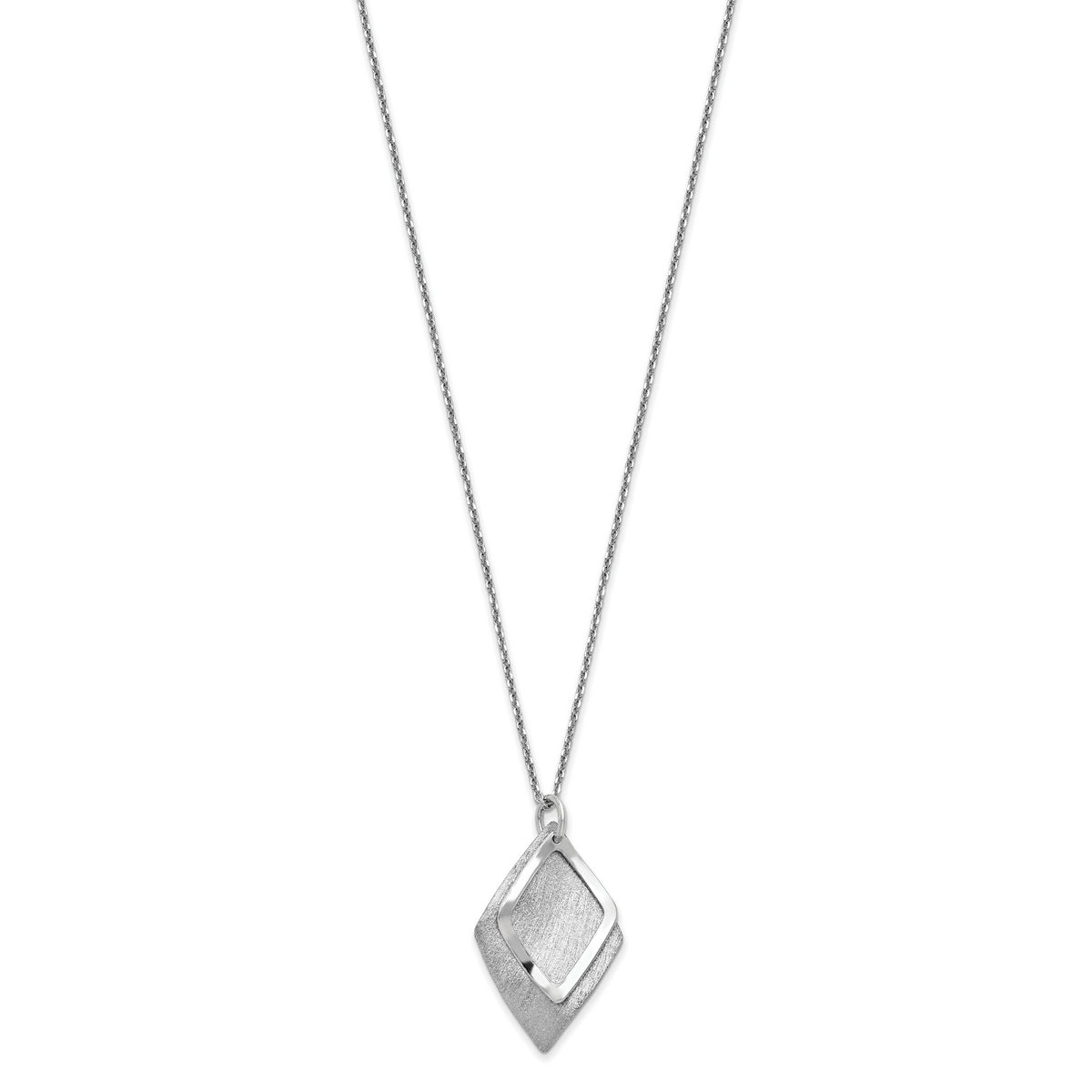 Radiant Essence SS  Rhodium-plated Brushed w/ 1.5in ext. Necklace