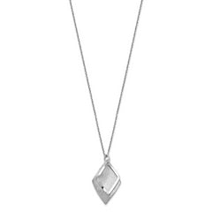 Radiant Essence SS  Rhodium-plated Brushed w/ 1.5in ext. Necklace