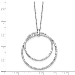 Sterling Silver Rhodium-plated Polished D/C w/2in ext. Necklace