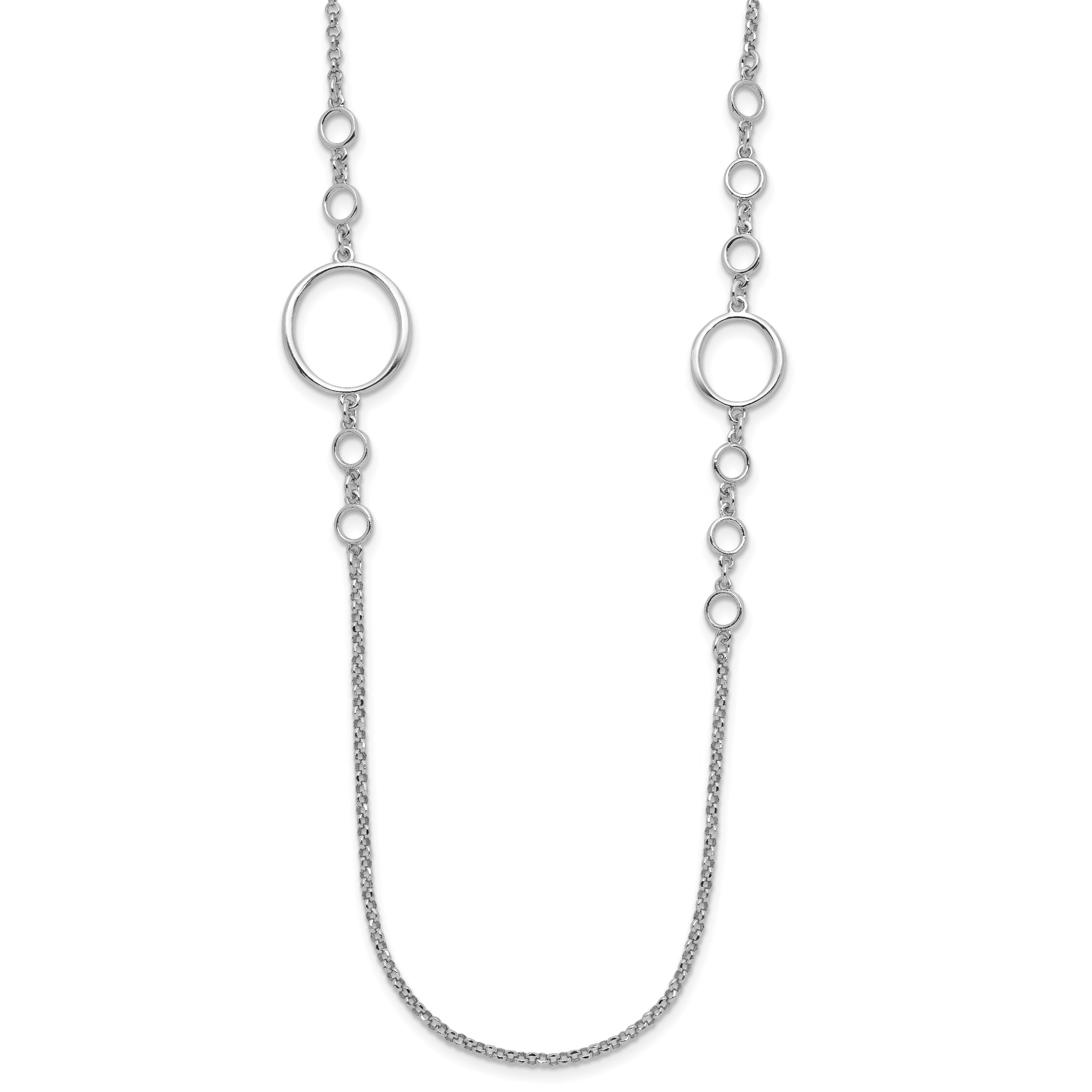 Sterling Silver Rhodium-plated Polished Necklace