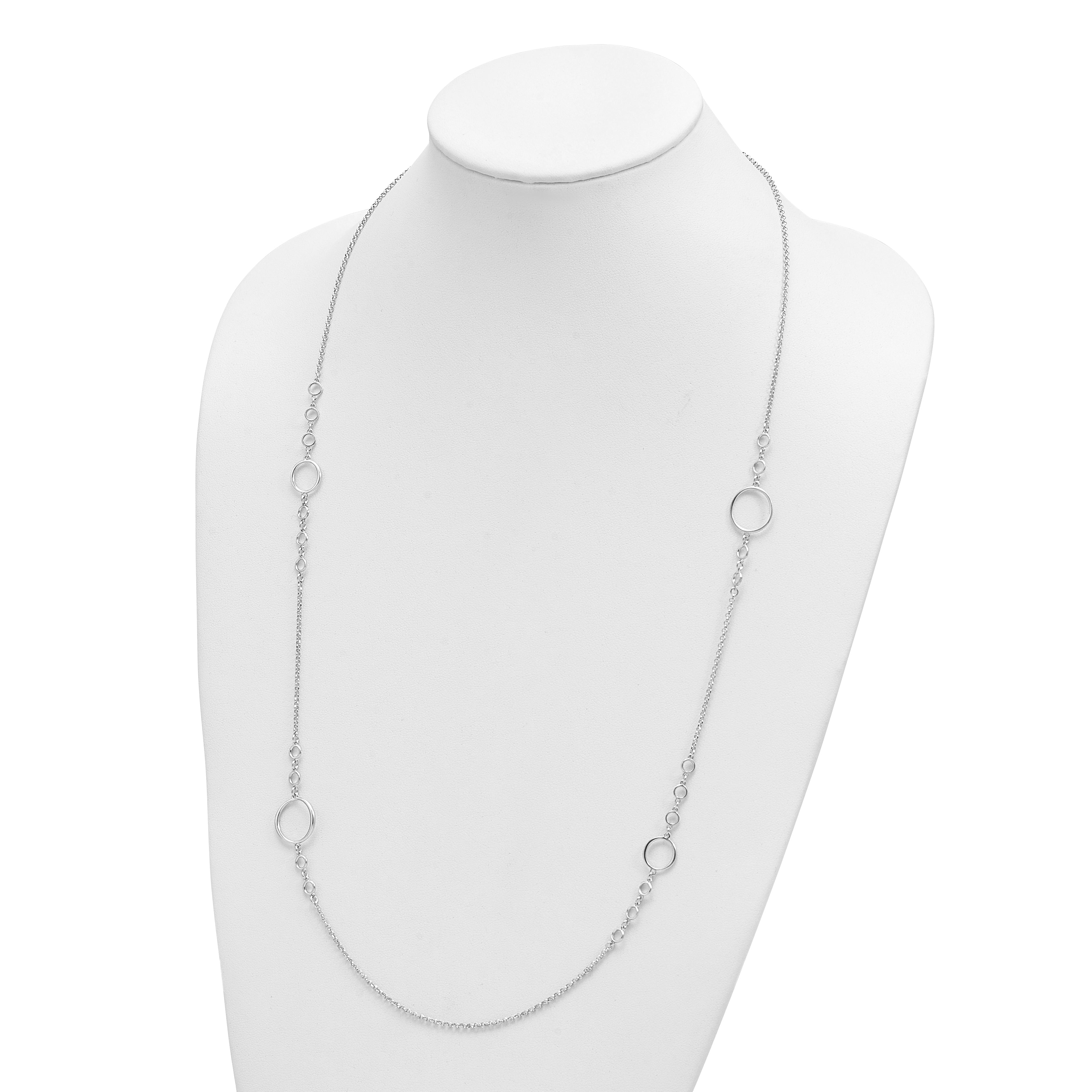 Sterling Silver Rhodium-plated Polished Necklace