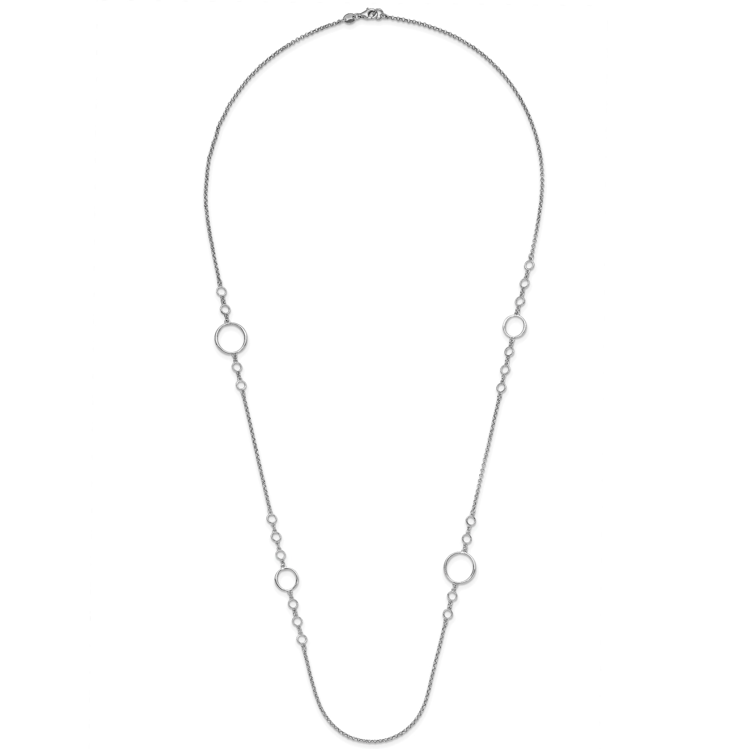 Sterling Silver Rhodium-plated Polished Necklace