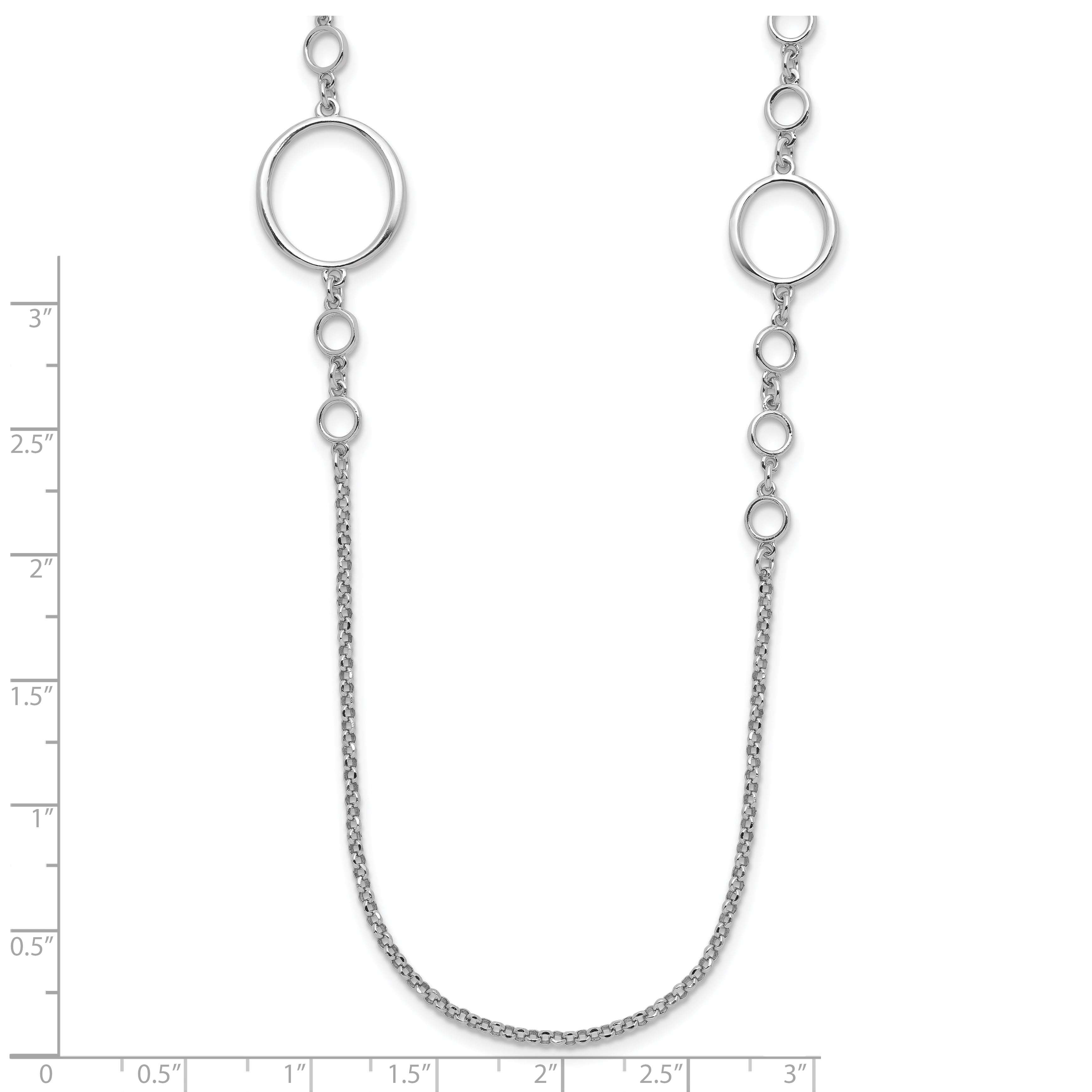 Sterling Silver Rhodium-plated Polished Necklace