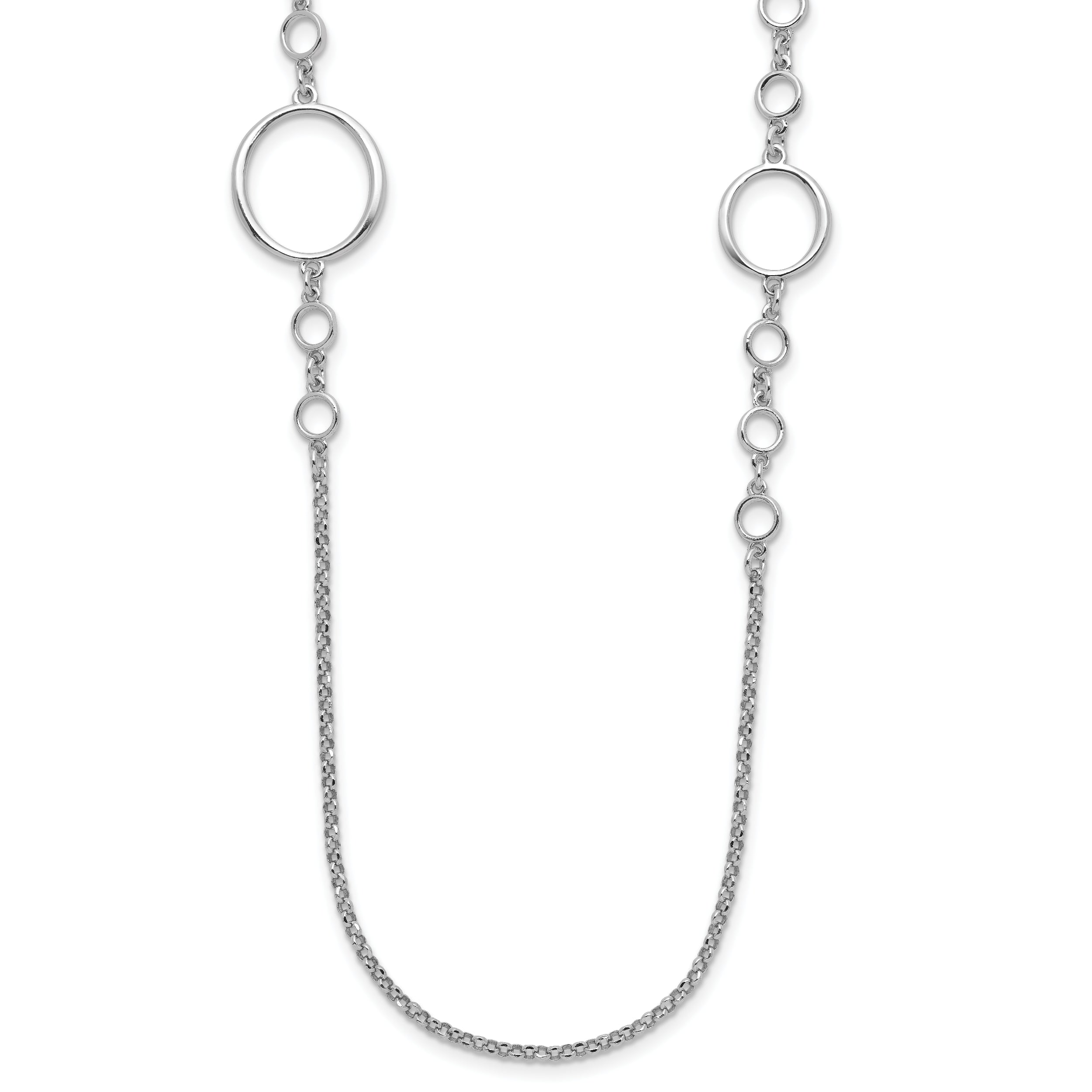 Sterling Silver Rhodium-plated Polished Necklace