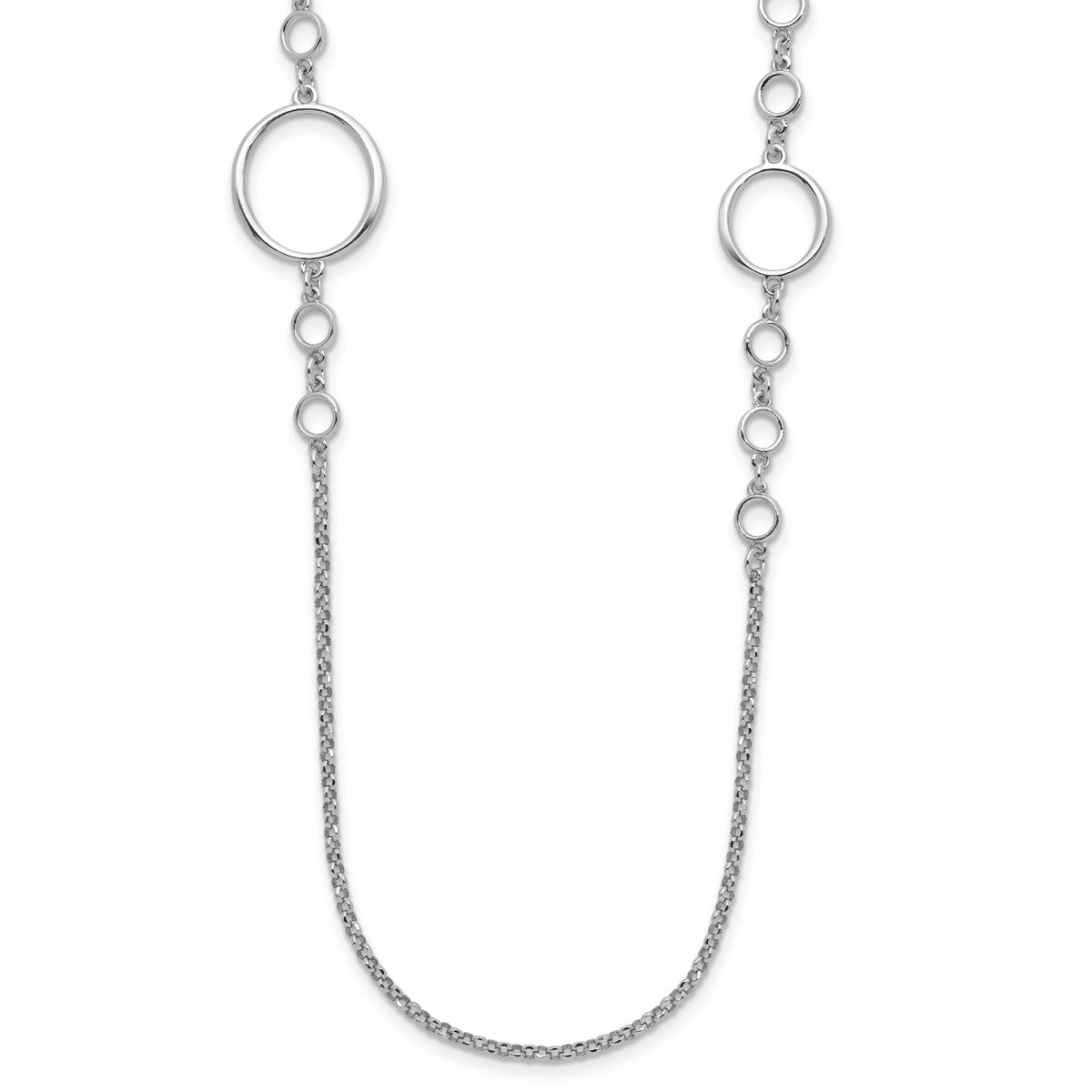 Sterling Silver Rhodium-plated Polished Necklace