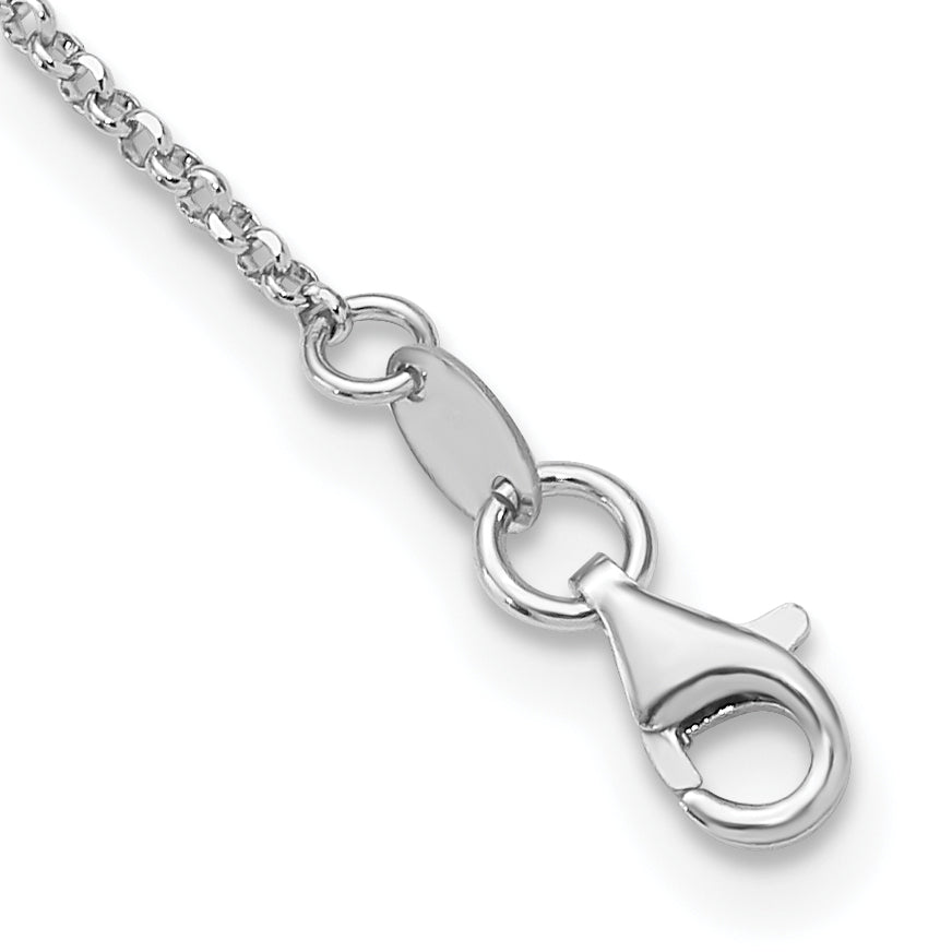 Sterling Silver Rhodium-plated Etched Circles Necklace