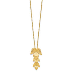 Sterling Silver Gold-plated Etched Leaves with 2in. ext. Necklace