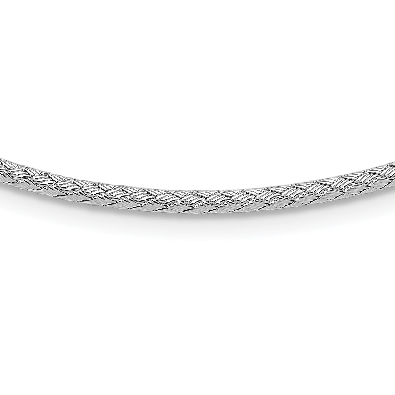 Sterling Silver Rhodium-plated Woven with 2in. ext Necklace