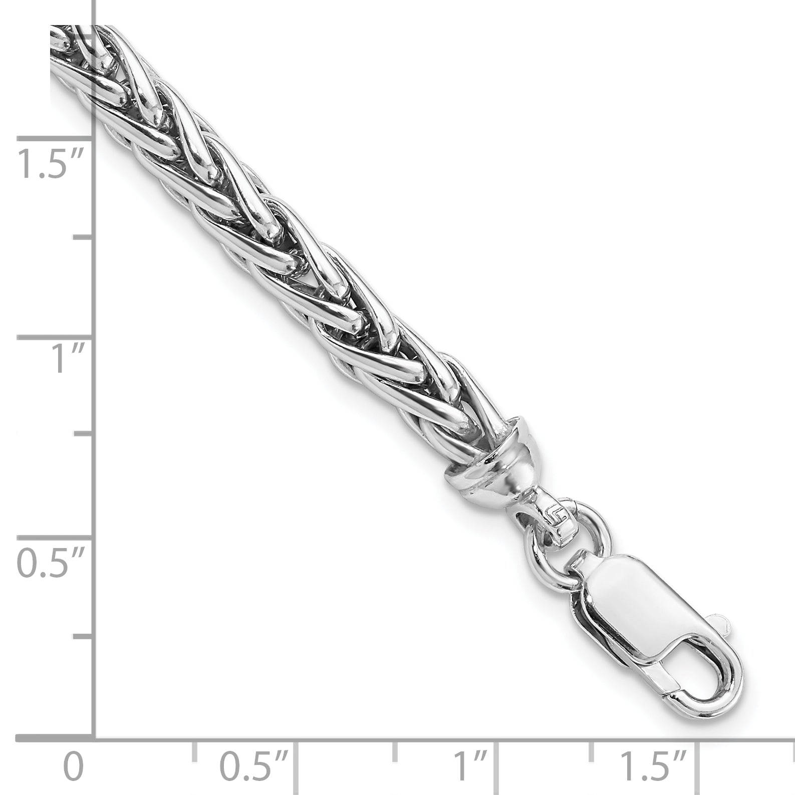 Sterling Silver Rhodium-plated 7.5in. Bracelet