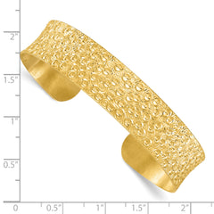 Sterling Silver Gold-tone Textured Bangle