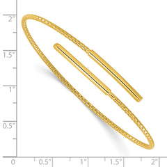 Sterling Silver Gold-plated Polished Bypass Cuff Bangle