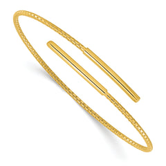 Sterling Silver Gold-plated Polished Bypass Cuff Bangle