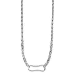 Sterling Silver Rhodium-plated with 2in ext. Necklace